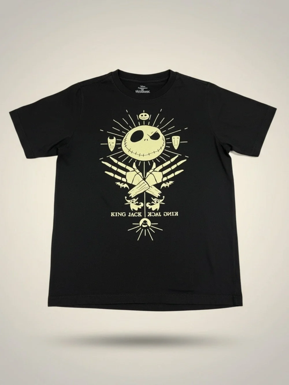 Disney Black Tee with Cream Jack Skellington Graphic